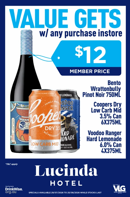 Lucinda Hotel bottleshop special 3