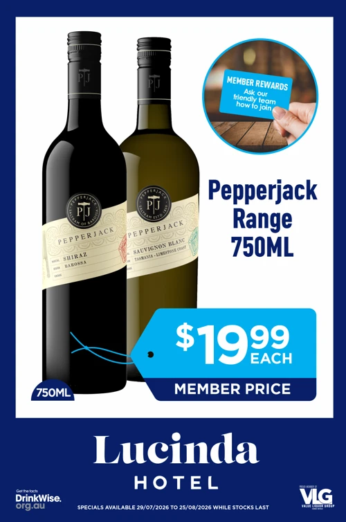 Lucinda Hotel bottleshop special 7