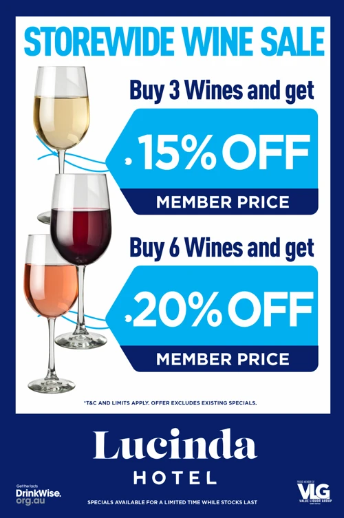 Lucinda Hotel bottleshop special 9