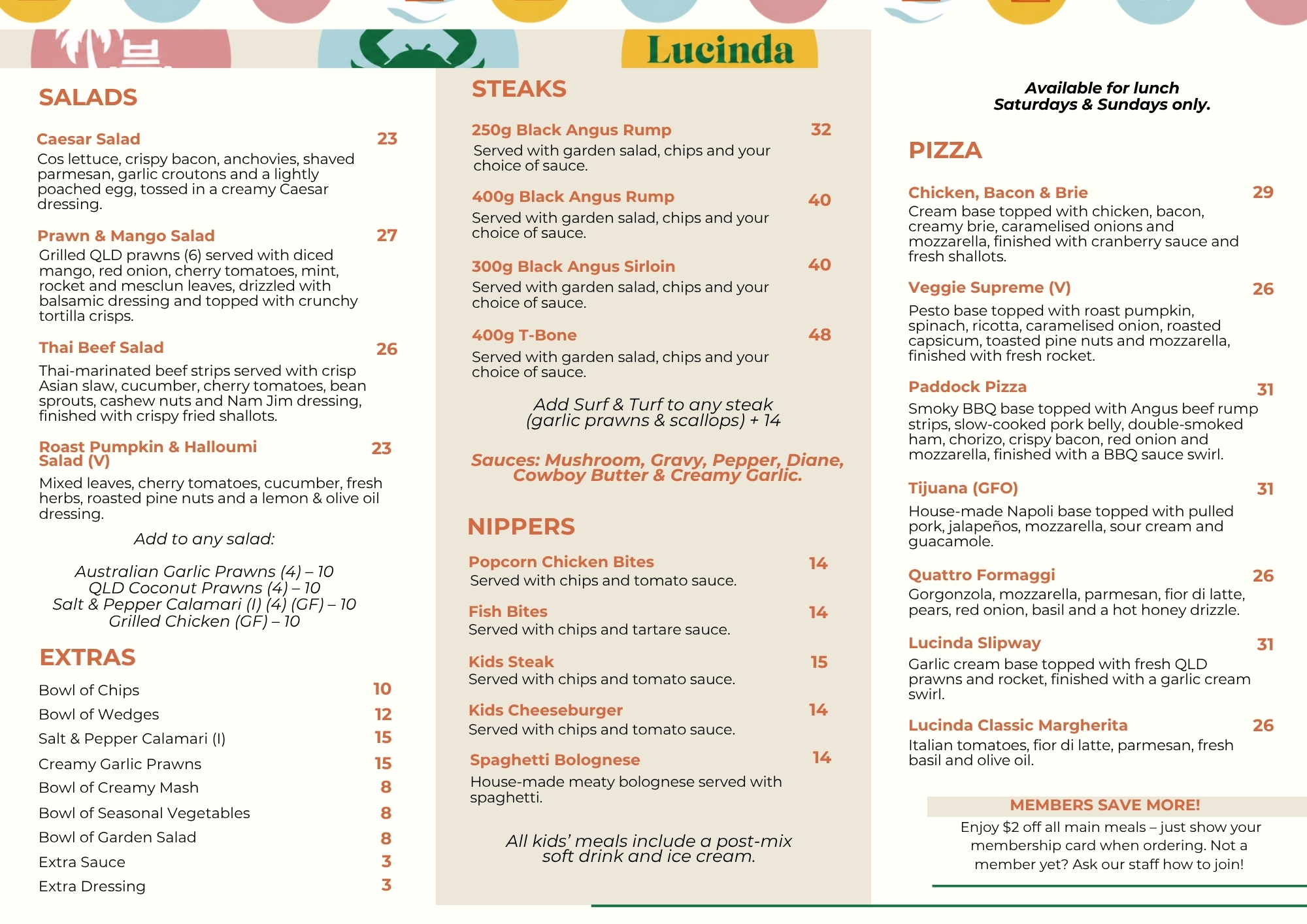 Lunch Menu page 2